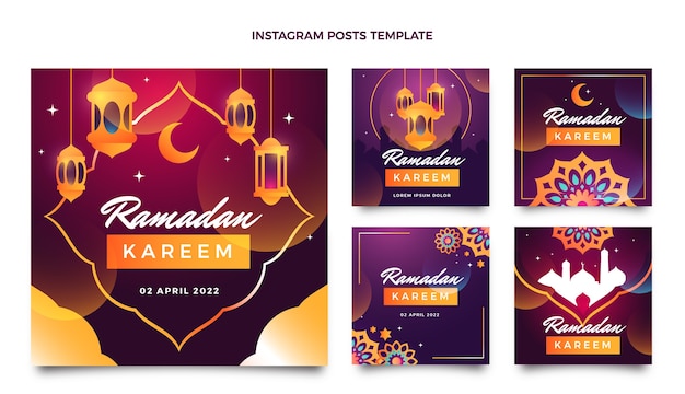 Gradient ramadan instagram posts sammlung