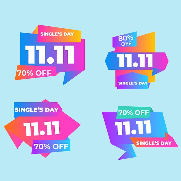 Gradient Single-S-Tag-Verkäufe Etiketten Sammlung Design Vektor-Illustration