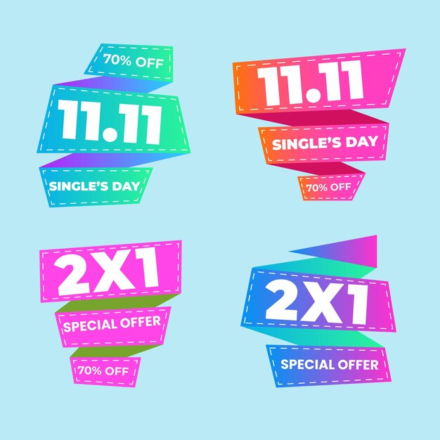 Gradient Single-S-Tag-Verkäufe Etiketten Sammlung Design Vektor-Illustration