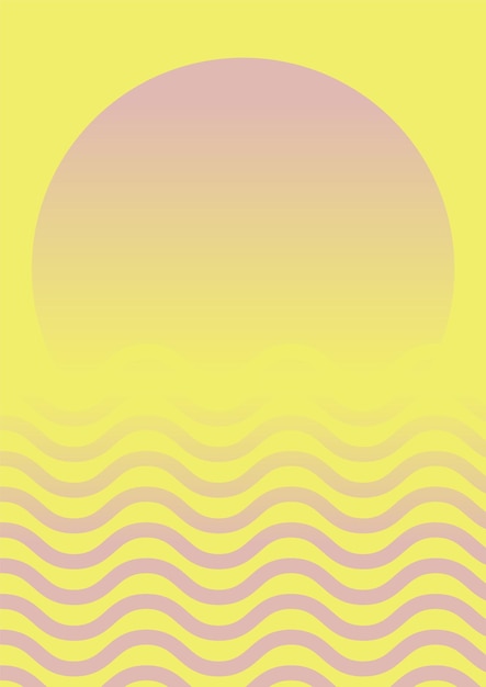 Vektor gradient sommer meer hintergrund illustration poster schöner sonnenaufgang oder sonnenuntergang im ozean