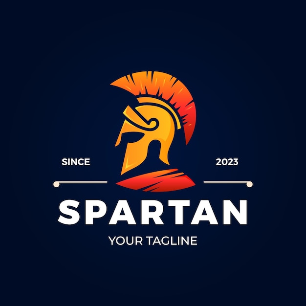 Vektor gradient spartanischer helm-logo-vorlage