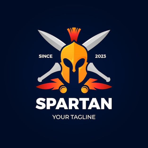 Vektor gradient spartanischer helm-logo-vorlage