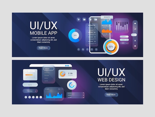 Vektor gradient ui/ux design-banner
