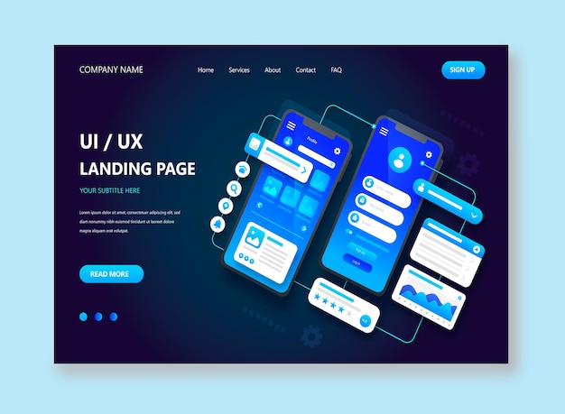 Gradient uiux Landing-Seiten-Vorlage