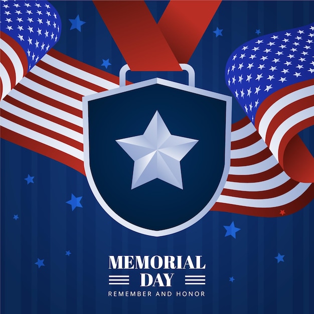 Gradient USA Memorial Day Illustration