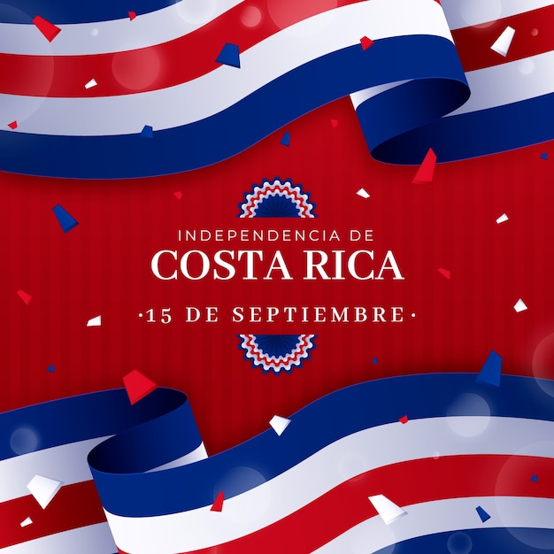 Gradiente illustration für die feier der unabhängigkeit von costa rica