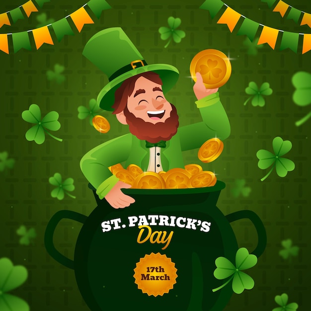 Gradiente Illustration für die Feier des St. Patrick's Day.