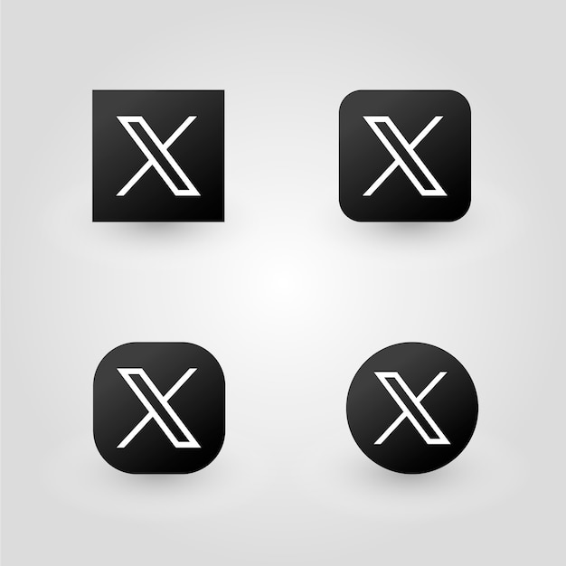 Gradiente monochrome Twitter-Logos-Sammlung