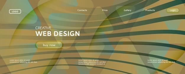 Gradienten-Landing-Page-Design mit Wellenlinien und Formen