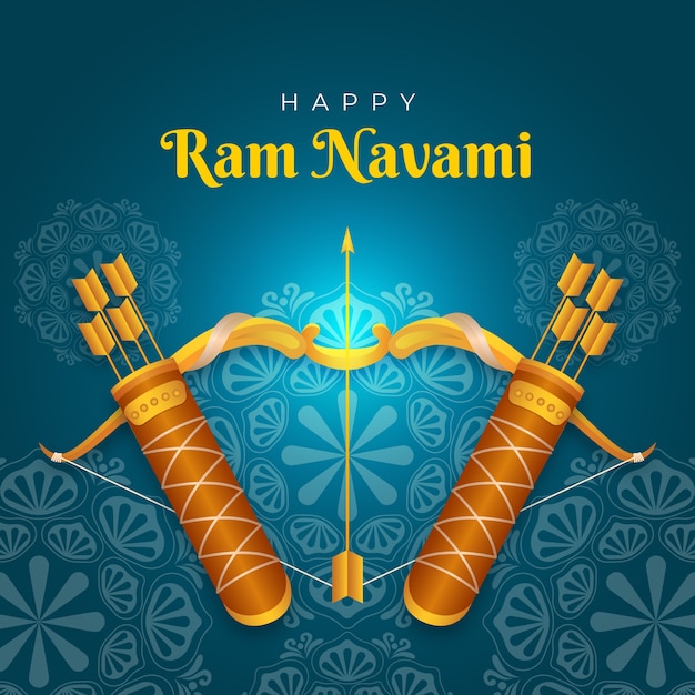 Vektor gradienten-ram-navami-illustration