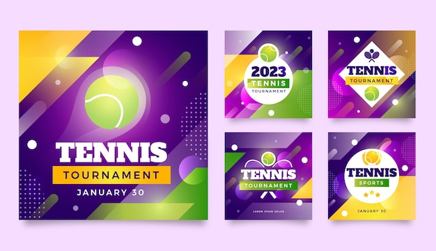 Vektor gradienten-tennis-design-vorlage