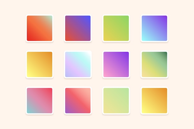 Gradientquadrate auf einem einfachen Hintergrund