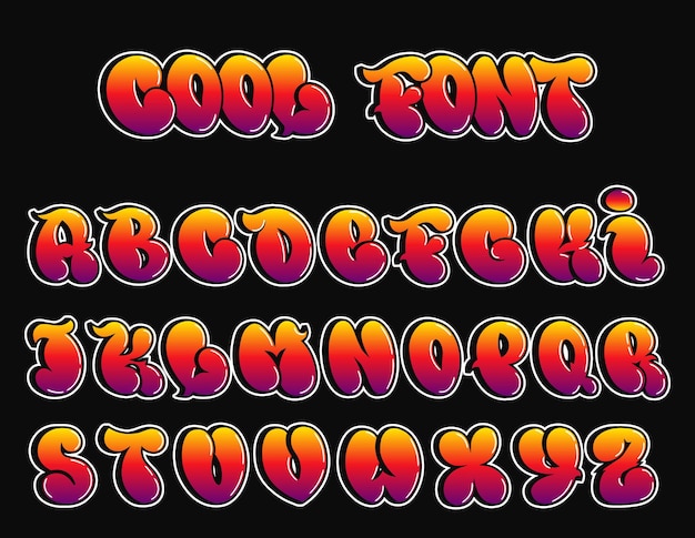 Graffiti-Alphabet Bunte Vektorschrift