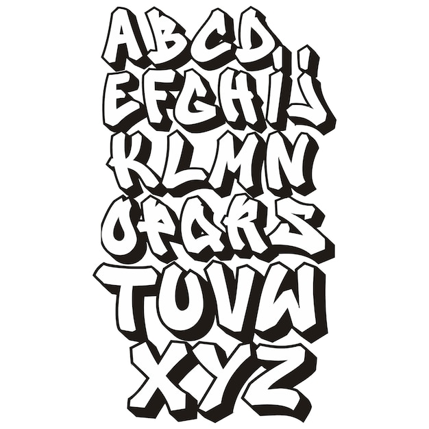 Graffiti-Alphabet-Fettbuchstaben im Street-Art-Stil