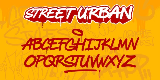 Graffiti alphabet handschrift schriftzug typografie schriftart