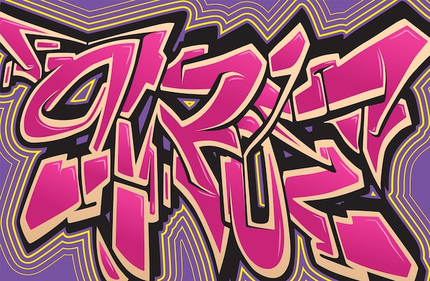 Graffiti hintergrund an der wand abstrakt farbe subkulturell vektor rosa lila gelb schwarz