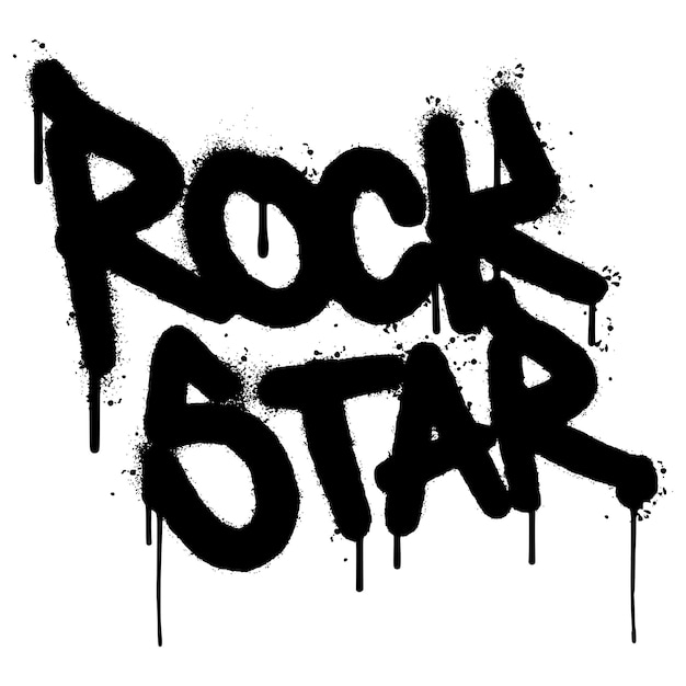 Graffiti-rockstar-wort gesprüht auf weißem hintergrund. gesprühte rockstar-schriftartgraffiti. vektor-illustration.