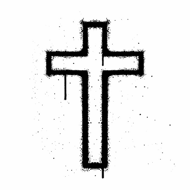 Graffiti-Spray-Christianität isoliert auf weißem Hintergrund