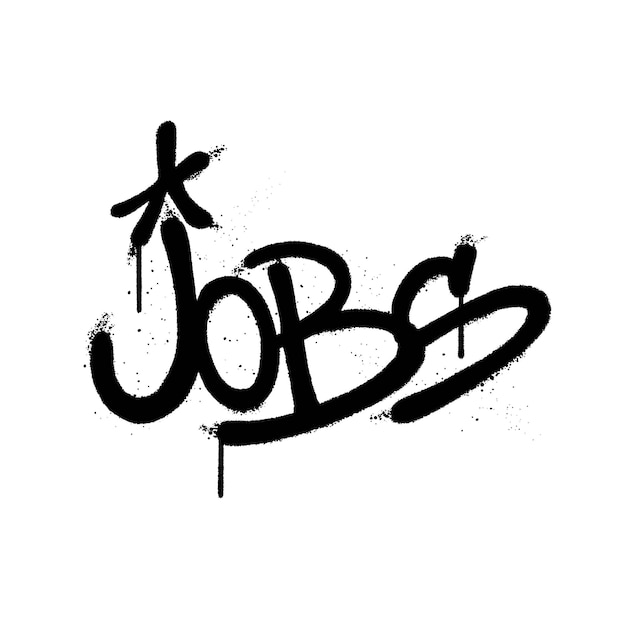 Graffiti-Sprühfarbe Word-Jobs isolierter Vektor