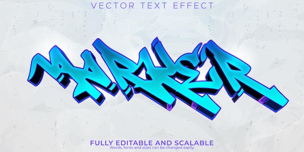 Vektor graffiti-texteffekt editierbares spray und urbaner schriftstil