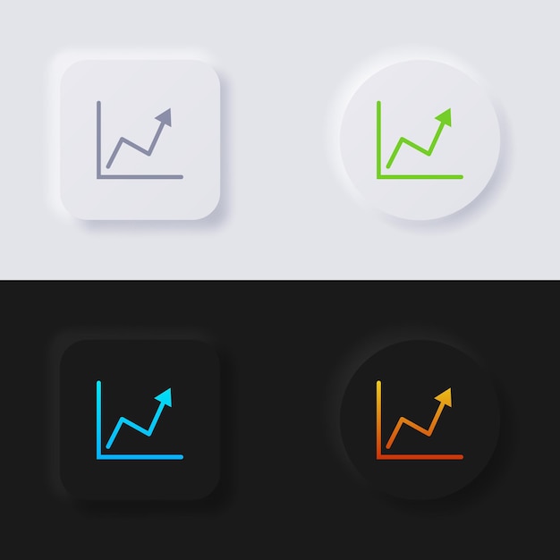 Grafik-icon-set, multicolor-neumorphismus-schaltfläche, weiches ui-design für webdesign.