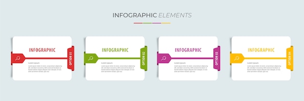 Grafikdesign-vorlage für karteninformationen mit optionen