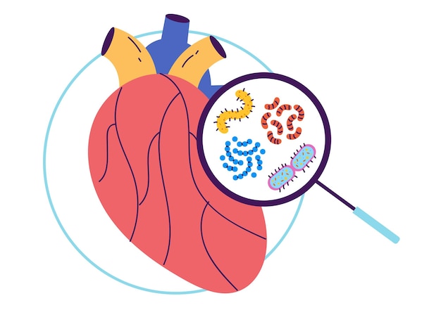 Grafikdesignelement der medizinischen fachwissenschaftskonzept-diagnostik des inneren organs des herzens