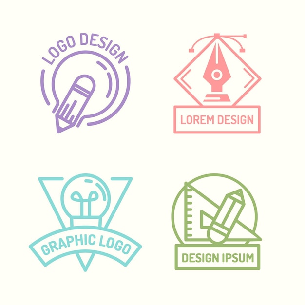 Grafikdesigner-logo-sammlung des flachen designs