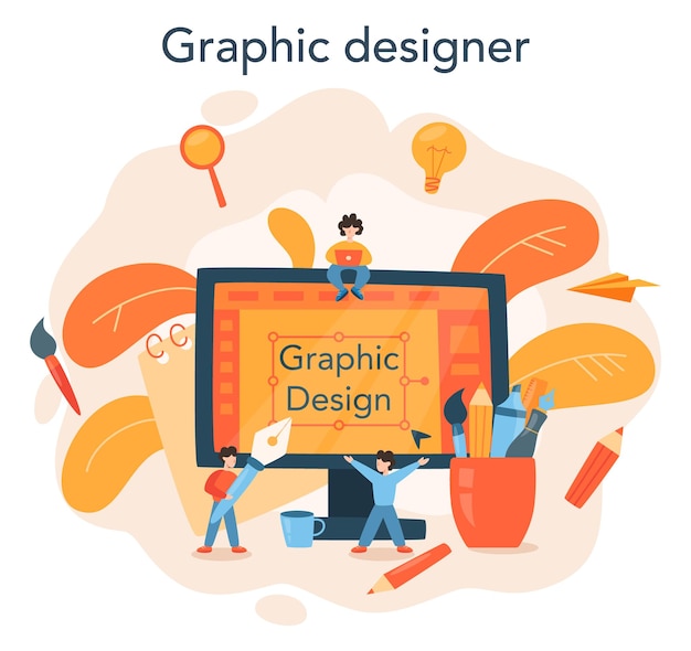 Grafikdesigner oder digitales Illustrator-Konzept