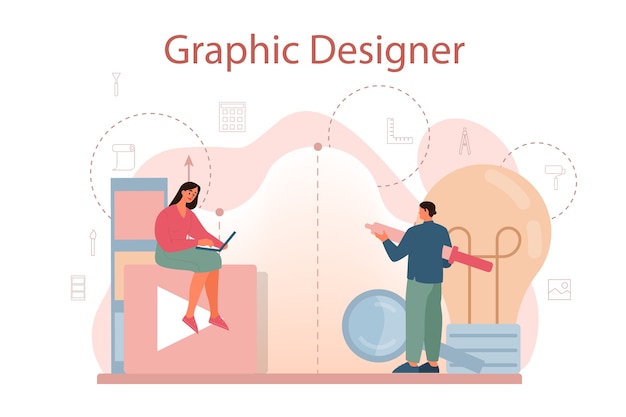 Grafikdesigner oder digitales illustrator-konzept