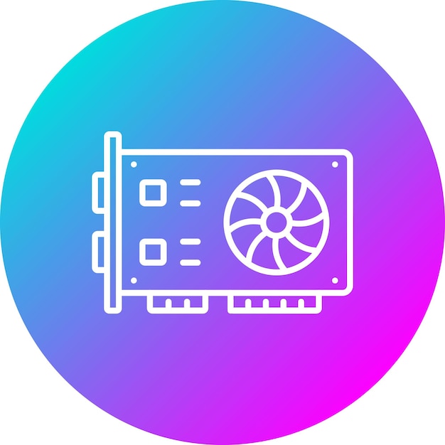Grafikkarten-Vektor-Symbol kann für Computer- und Hardware-Ikonen verwendet werden