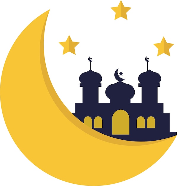Grafische Illustration des Halbmonds und der Moschee