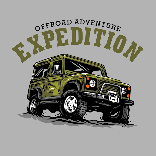 Grafische Illustration des Offroad-Abenteuers