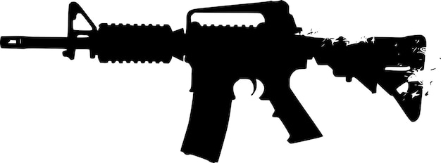 Grafische schwarze detaillierte silhouette pistolen gewehre gewehre submaschinen revolver und schrotflinten isolat