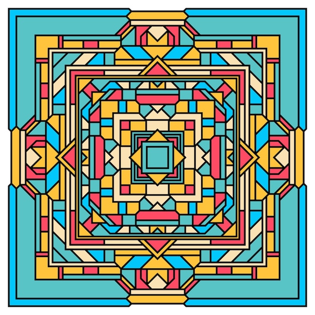 Grafischer mandala-musterhintergrund für textilgewebedruck