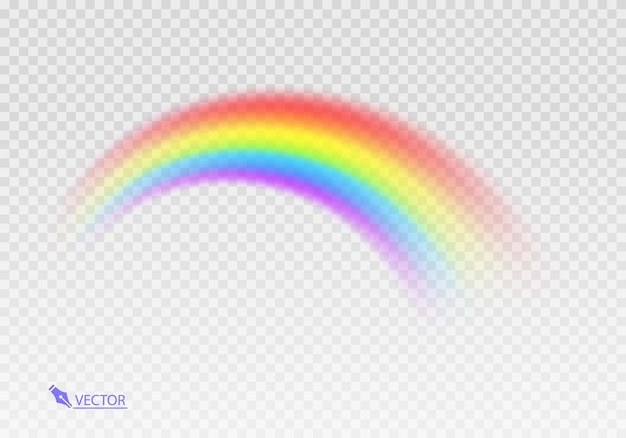 Grafischer Regenbogen mit durchsichtigem Hintergrund Formbogen realistisch isoliert auf weißer transparenter Rückseite
