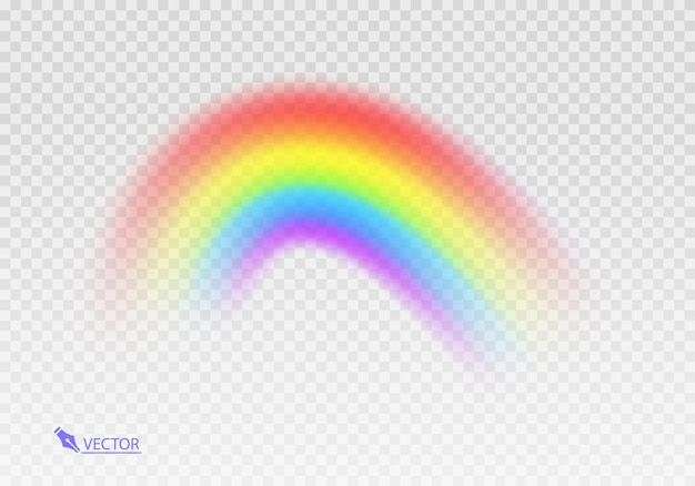 Grafischer Regenbogen mit durchsichtigem Hintergrund Formbogen realistisch isoliert auf weißer transparenter Rückseite