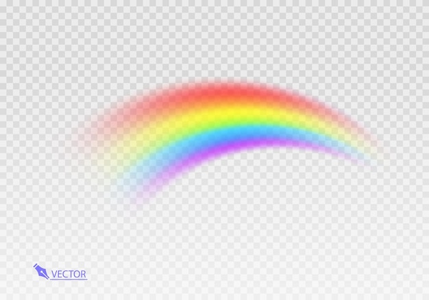 Grafischer Regenbogen mit durchsichtigem Hintergrund Formbogen realistisch isoliert auf weißer transparenter Rückseite