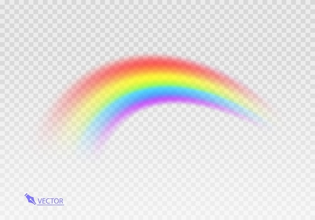 Grafischer Regenbogen mit durchsichtigem Hintergrund Formbogen realistisch isoliert auf weißer transparenter Rückseite