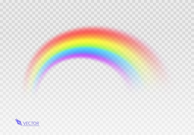 Grafischer Regenbogen mit durchsichtigem Hintergrund Formbogen realistisch isoliert auf weißer transparenter Rückseite