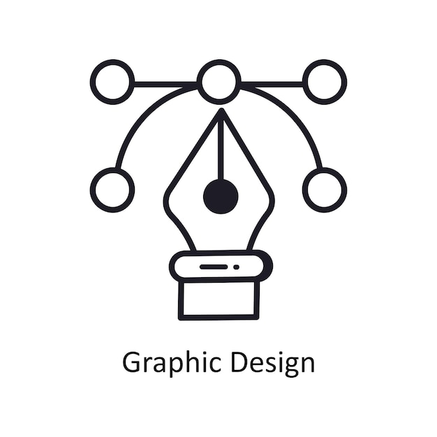 Vektor grafisches design umriss doodle design illustration symbol auf weißem hintergrund eps 10 datei