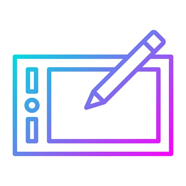 Grafisches Tablet-Vektor-Symbol kann für Office-Schreibzeug-Ikonen verwendet werden