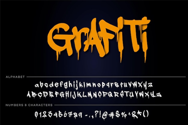 Grafiti-Graffiti-Stil Schriftart Vektor-Schriftart Alphabet-Schriftsatz