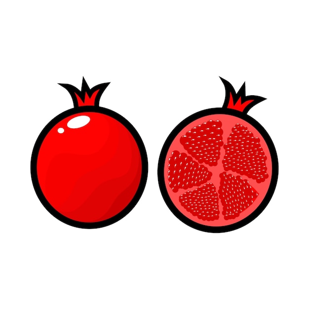 Granatapfel-paradies-vektor-illustration von frischer frucht