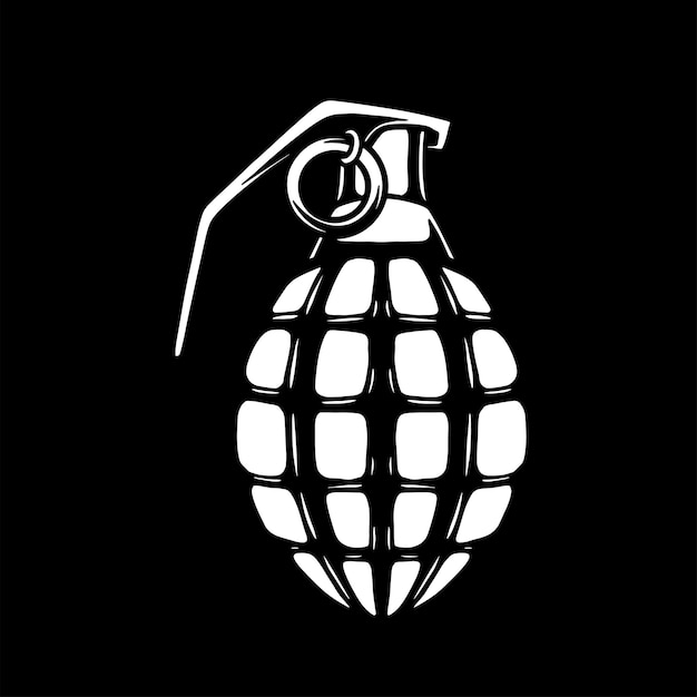 Vektor granate schwarz-weiß-illustration