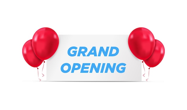 Vektor grand opening event einladungsbanner mit luftballons grand opening poster vorlage vector