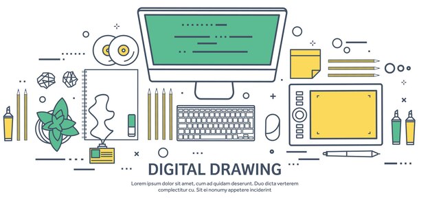 Graphisches Webdesign, Zeichnung und Malerei, Entwicklung, Illustration und Skizzierung