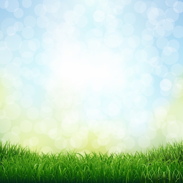 Gras mit bokeh mit verlaufsgitter, illustration