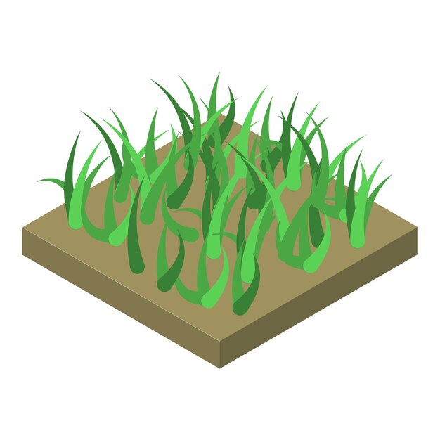 Vektor grasboden-land-symbol isometrisches grasboden-land-vektorsymbol für webdesign isoliert auf weißem hintergrund
