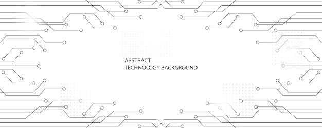 Grau-weißes technologie-hintergrundbild liniendesign für kommunikationsverbindungen in digital